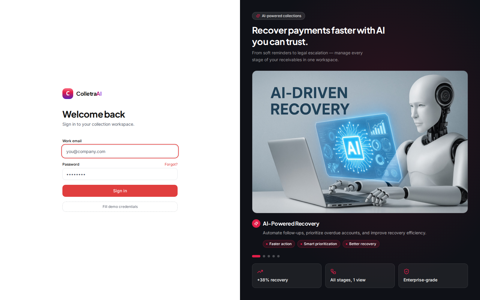 ColletraAI homepage screenshot